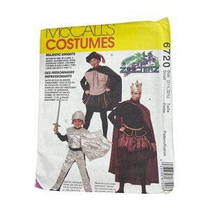 90s McCalls 6720 Sewing Pattern Size Small Majestic Knights and Medieval UNCUT